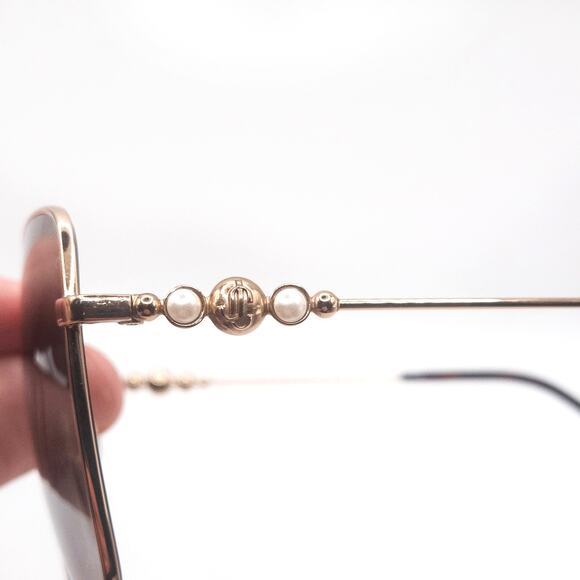 Jimmy Choo Sunglasses Size OS Square Luxury Glam Retro Gold Gray Hester main image 6